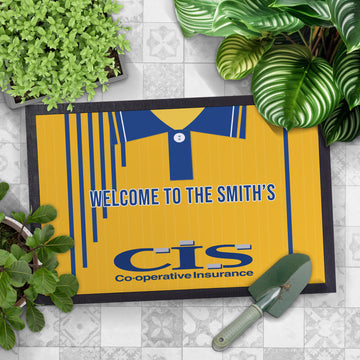 Blackburn 1990 Away Shirt - Personalised Retro Door Mat - 60cm x 40cm