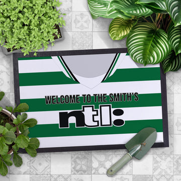 Celtic 2001 Home Shirt - Personalised Retro Door Mat - 60cm x 40cm