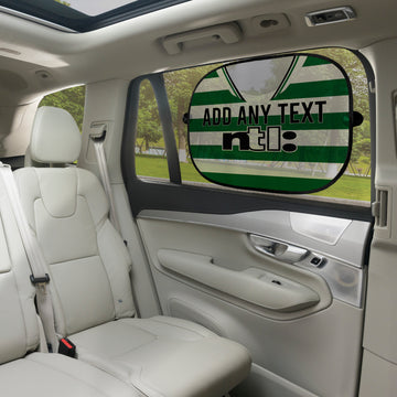 Celtic 2001 Home Shirt - Personalised Retro Football Car Sun Shade - Set of 2