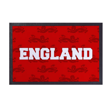 England - Red Lion Pattern - Retro Door Mat - 60cm x 40cm