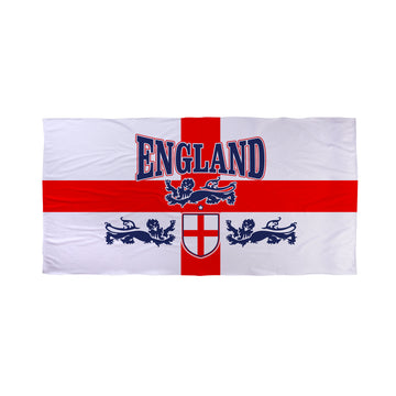 England St George 3 Lions Euros Lightweight, Microfibre Beach Towel - 150cm x 75cm