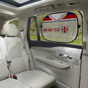 England 1982 Home Shirt - Personalised Retro Football Car Sun Shade - Set of 2
