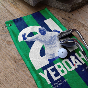 Leeds Yeboah 21 - Football Legends - Golf Towel