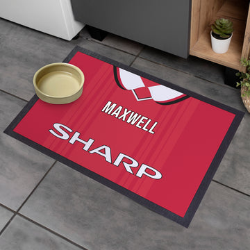 Manchester Red 1999 Home Shirt - Personalised Retro Door Mat - 60cm x 40cm