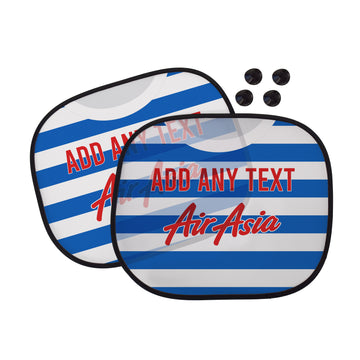 QPR 2015 Home Shirt - Personalised Retro Football Car Sun Shade - Set of 2