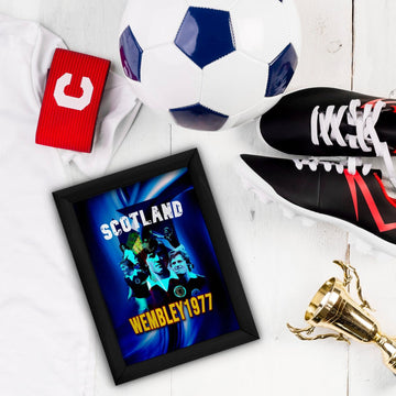 Football Art - Scotland 1977 Wembley - A4 Metal Sign Plaque - Frame Options Available