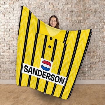 Wednesday 1992 Away Shirt - Personalised Retro Fleece Blanket 150cm X 150cm