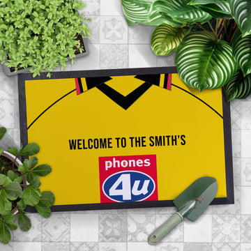 Watford 1999 Home Shirt - Personalised Retro Door Mat - 60cm x 40cm
