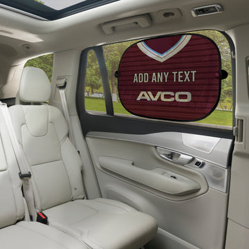 West Ham 1986 Home Shirt - Personalised Retro Football Car Sun Shade - Set of 2