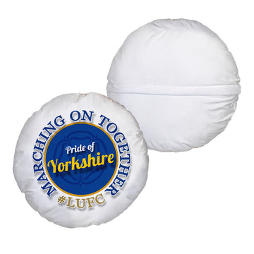 Leeds marching on together- Football Legends - Circle Cushion 14"