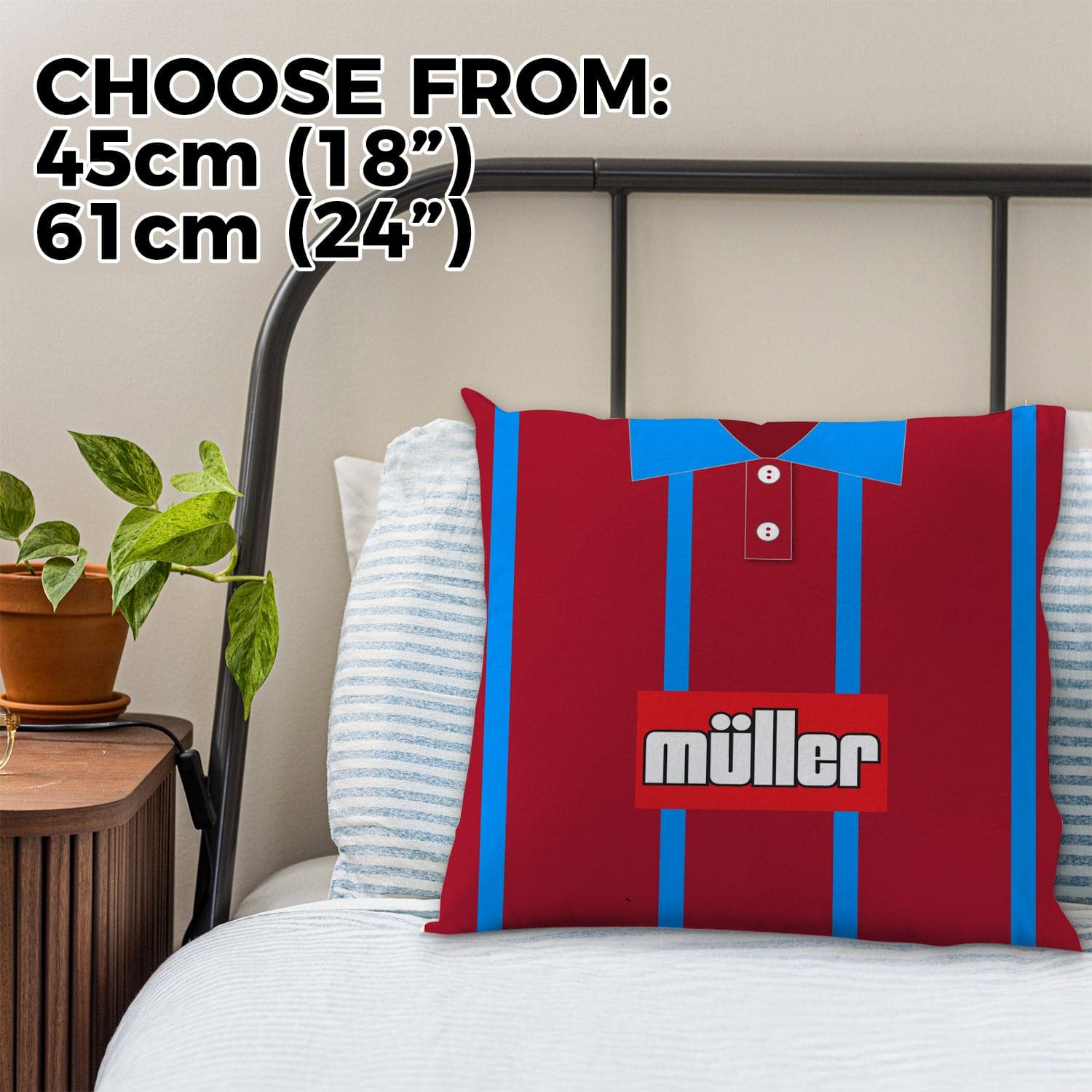 Aston Villa - 1993 Home Shirt - 45cm or 61cm Retro Cushion
