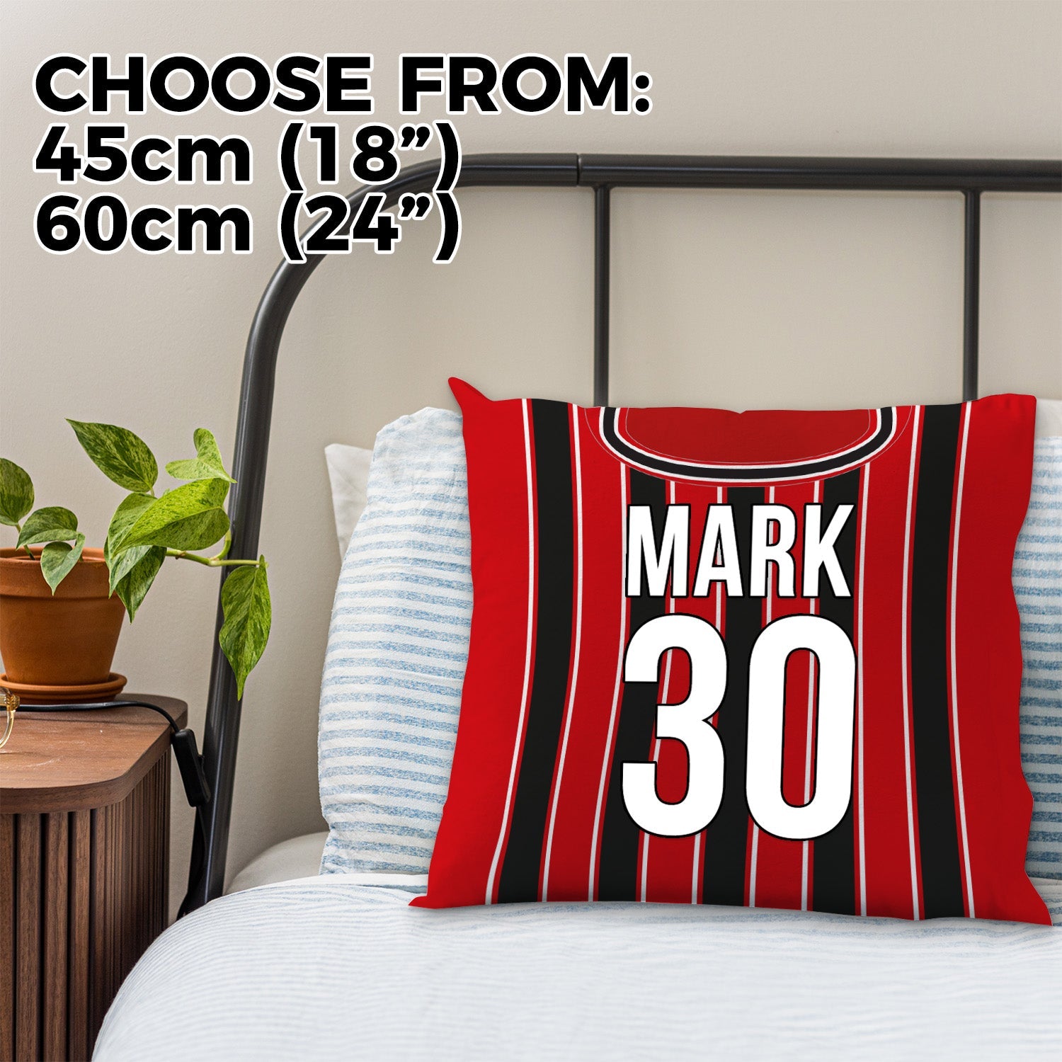 Bournemouth 2001 Home Shirt - 45cm or 61cm Retro Cushion