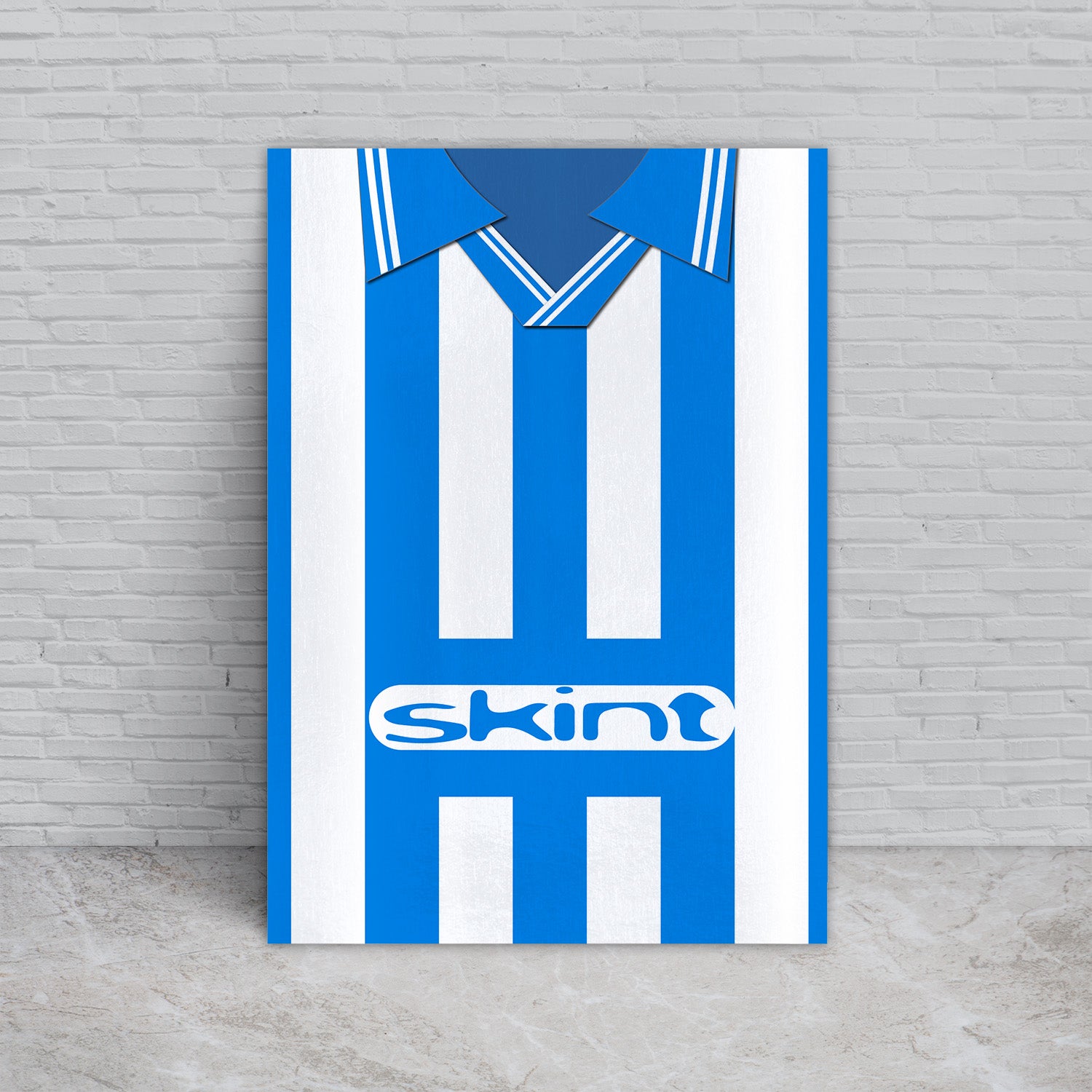 Personalised Brighton-1999 Home Shirt - A4 Metal Sign Plaque