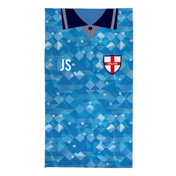 England - 1990 Third Shirt - Personalised Retro Beach Towel - 150cm x 75cm