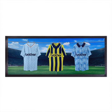 Manchester City Retro Hanging Football Shirts - Personalised Bar Runner