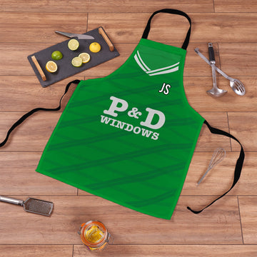 Hibernian 1988 Home Shirt Apron - Personalised Retro Football Novelty Water-Resistant, Lazer Cut (no fraying) Light Weight Adults Apron