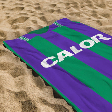 Hibernian 1994 Away Shirt - Personalised Lightweight, Microfibre Retro Beach Towel