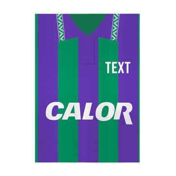 Hibernian 1994 Away Shirt - A4 Personalised Metal Sign Plaque