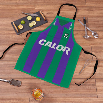 Hibernian 1994 Away Shirt Apron - Personalised Retro Football Novelty Water-Resistant, Lazer Cut (no fraying) Light Weight Adults Apron