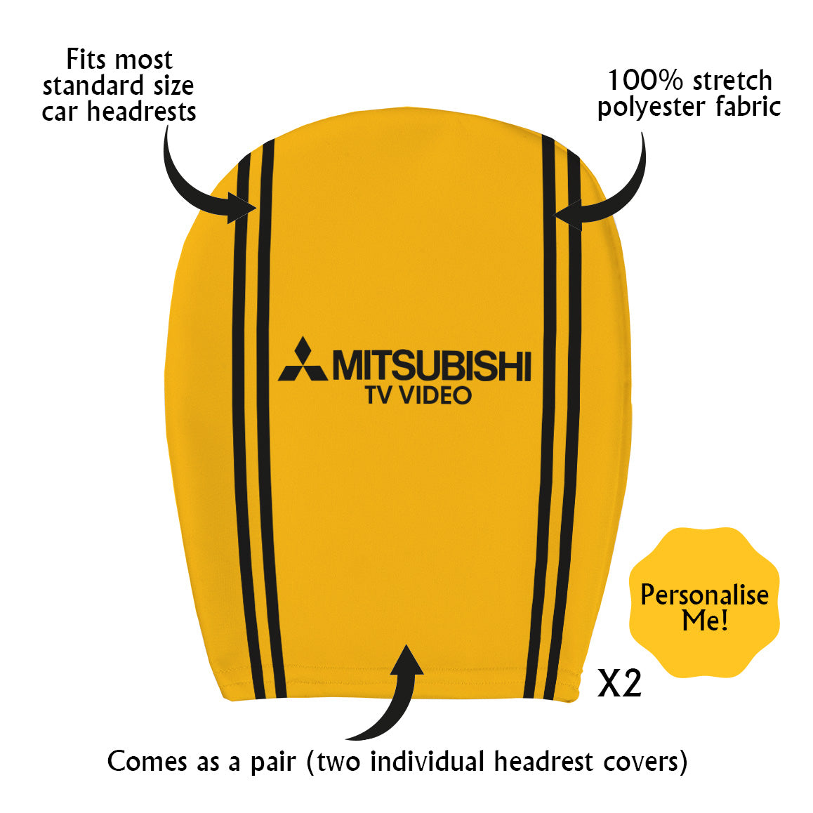 Livingston 1997 Home - Retro Football Shirt - Pack of 2 - Car Seat Headrest Covers