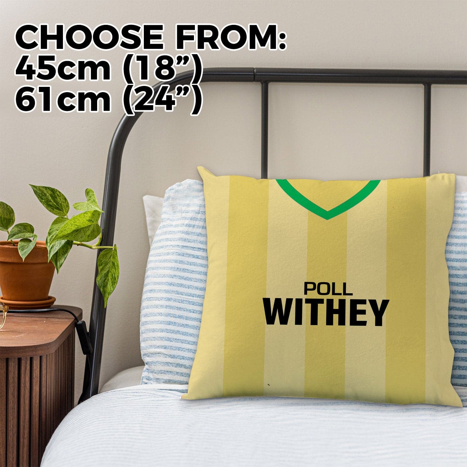 Norwich - 1985 Home Shirt - 45cm or 61cm Retro Cushion