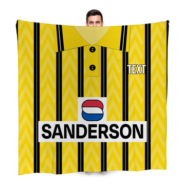 Wednesday 1992 Away Shirt - Personalised Retro Fleece Blanket 150cm X 150cm
