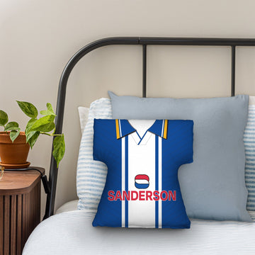 Wednesday 1995 Home Shirt - Personalised Retro Shirt Cushion
