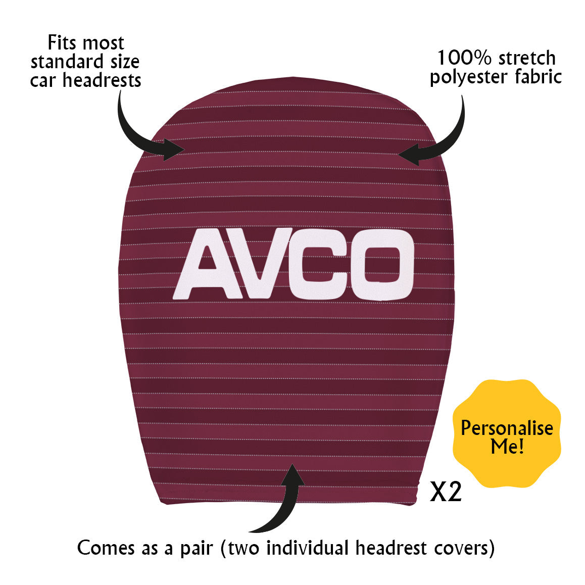 West Ham Retro Headrest Cover