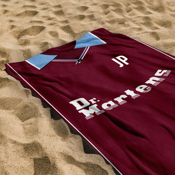 West Ham - 2000 Home Shirt - Personalised Vintage Beach Towel