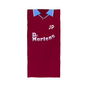 West Ham - 2000 Home Shirt - Personalised Vintage Beach Towel