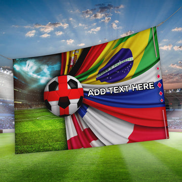 Flag Explosion - England - World Cup - Personalised 5ft x 3ft Fabric Banner