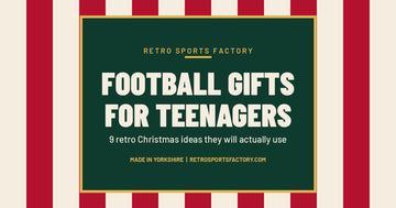 Football Gifts for Teenagers cover with red and cream stripes and a green panel with gold border