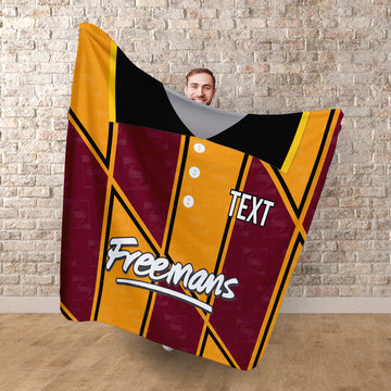 Bradford - 1991 Home Shirt - Personalised Retro Fleece Blanket 150cm X 150cm