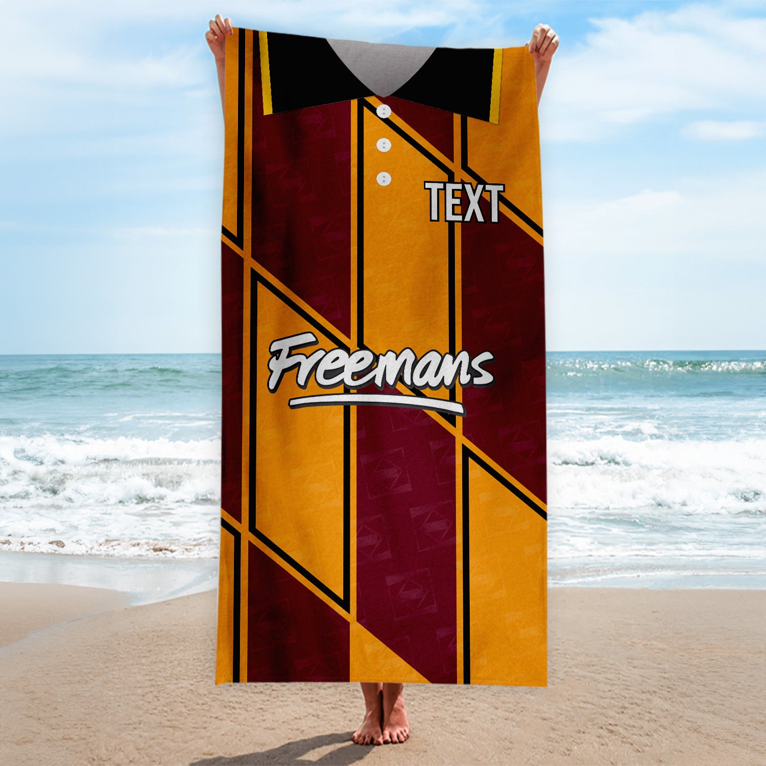 Bradford - 1991 Home Shirt - Personalised Retro Lightweight, Microfibre Beach Towel - 150cm x 75cm