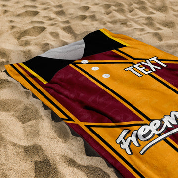Bradford - 1991 Home Shirt - Personalised Retro Lightweight, Microfibre Beach Towel - 150cm x 75cm