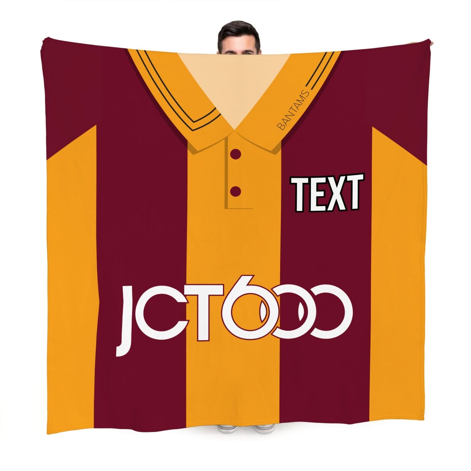 Bradford - 1999 Home Shirt - Personalised Retro Fleece Blanket 150cm X 150cm