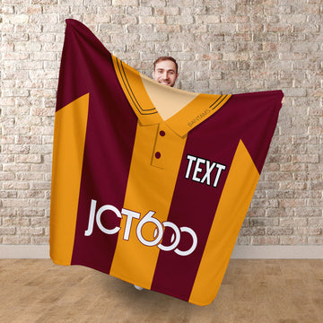 Bradford - 1999 Home Shirt - Personalised Retro Fleece Blanket 150cm X 150cm