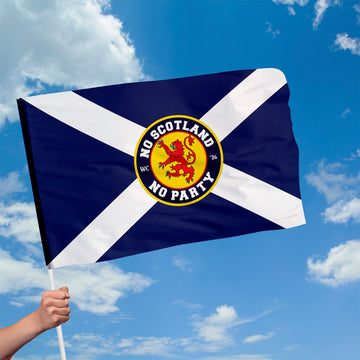 No Scotland No Party Flag with Sleeve - World Cup 2026 - 4 Sizes!