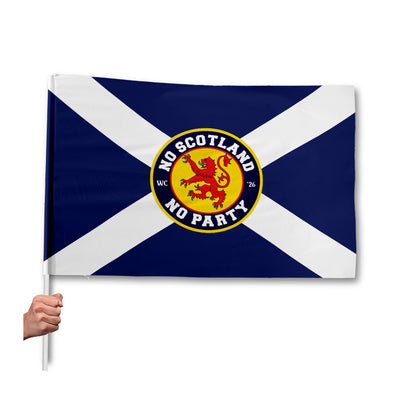 No Scotland No Party Flag with Sleeve - WC26 - 4 Sizes!