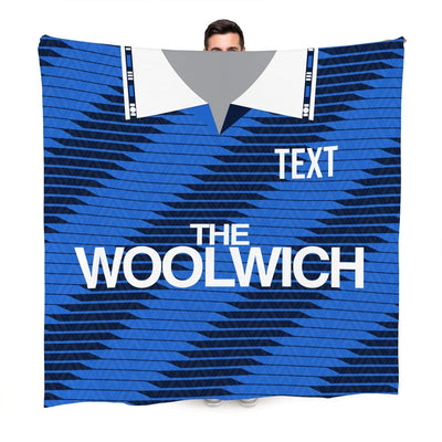 Charlton 1991 Away Shirt - Personalised Retro Fleece Blanket 150cm X 150cm