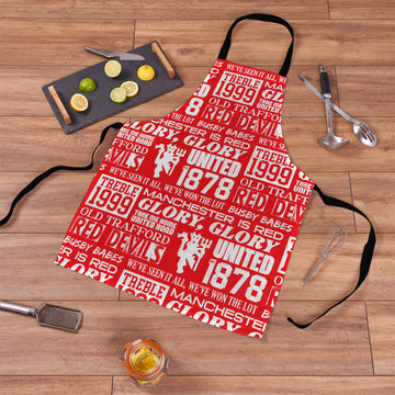 Manchester Red - Word Montage - Apron