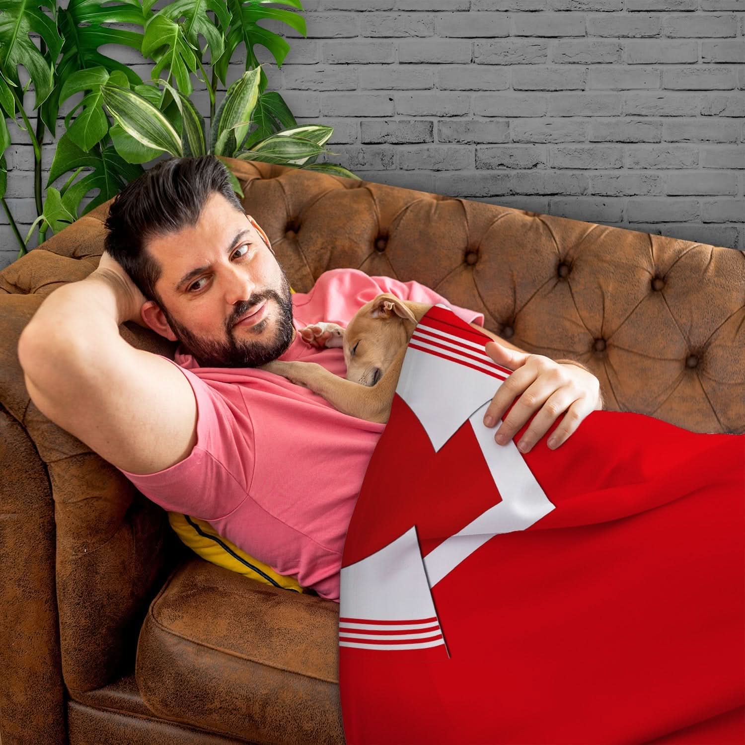 Aberdeen 1976 Home Shirt - Personalised Retro Fleece Blanket 150cm X 150cm