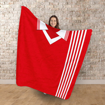 Aberdeen 1976 Home Shirt - Personalised Retro Fleece Blanket 150cm X 150cm