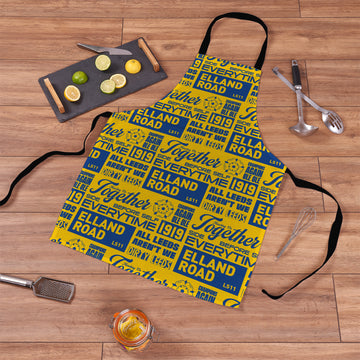 Leeds - Word Montage - Yellow & Blue - Apron