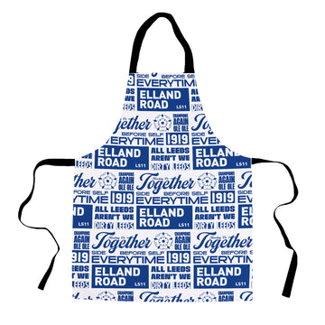 Leeds - Word Montage - White & Blue - Apron