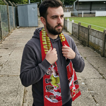 The Gooners Champions Montage - Knitted Eyelet Football Scarf
