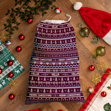 Aston Villa - Xmas Jumper Pattern - Santa Sack