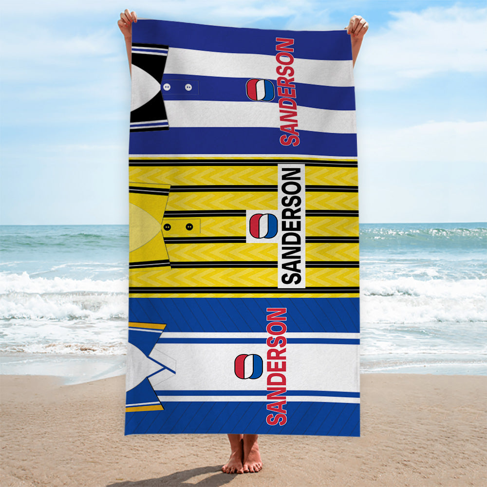 Wednesday Three Shirt Design - Personalised Lightweight, Microfibre Retro Beach Towel - 150cm x 75cm