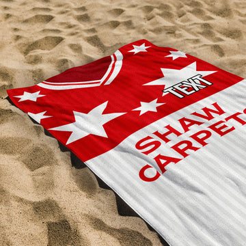 Barnsley 1989 Home Shirt - Personalised Lightweight, Microfibre Retro Beach Towel - 150cm x 75cm