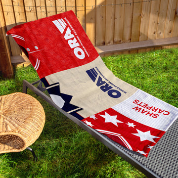 Barnsley Three Shirt Design - Personalised Lightweight, Microfibre Retro Beach Towel - 150cm x 75cm